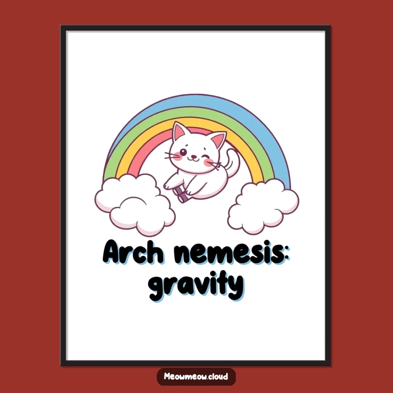 Funny Cat Rainbow Slide Poster: Vibrant Feline Art for a Cheerful Home