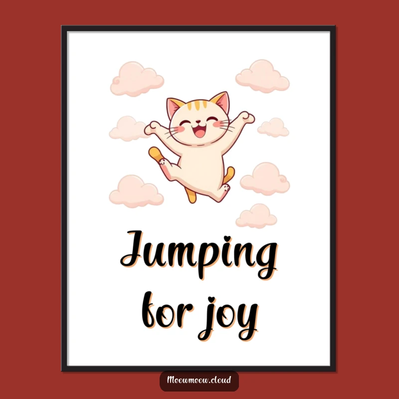 Funny Cat Leap Poster: Dynamic Art for Joyful Spaces!