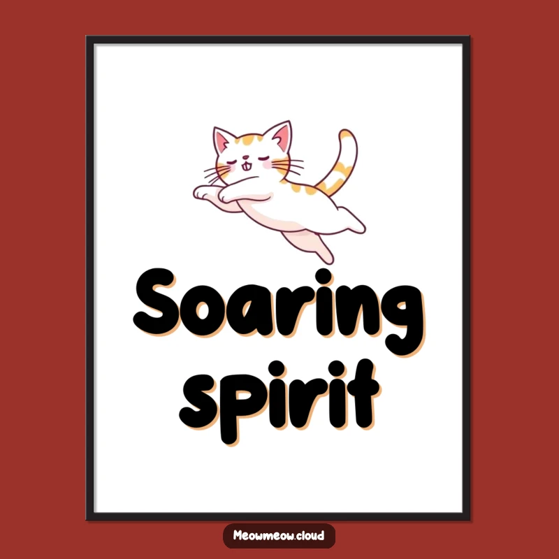 Funny Leaping Cat Poster: Decorate with Dynamic Feline Art