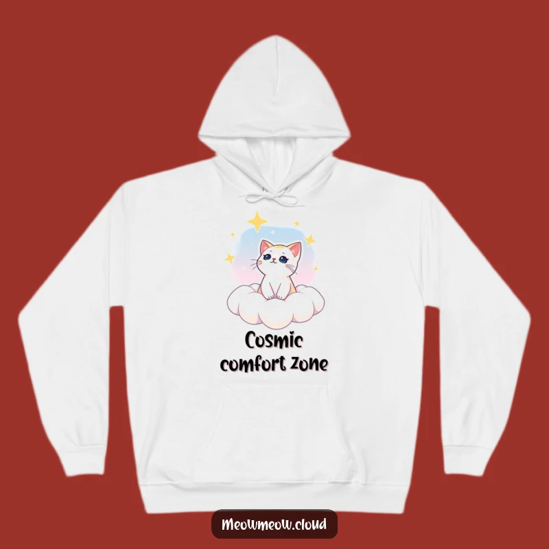 Cozy Funny Dreamy Cat Star Gazing Hoodie: Warmth Under the Night Sky