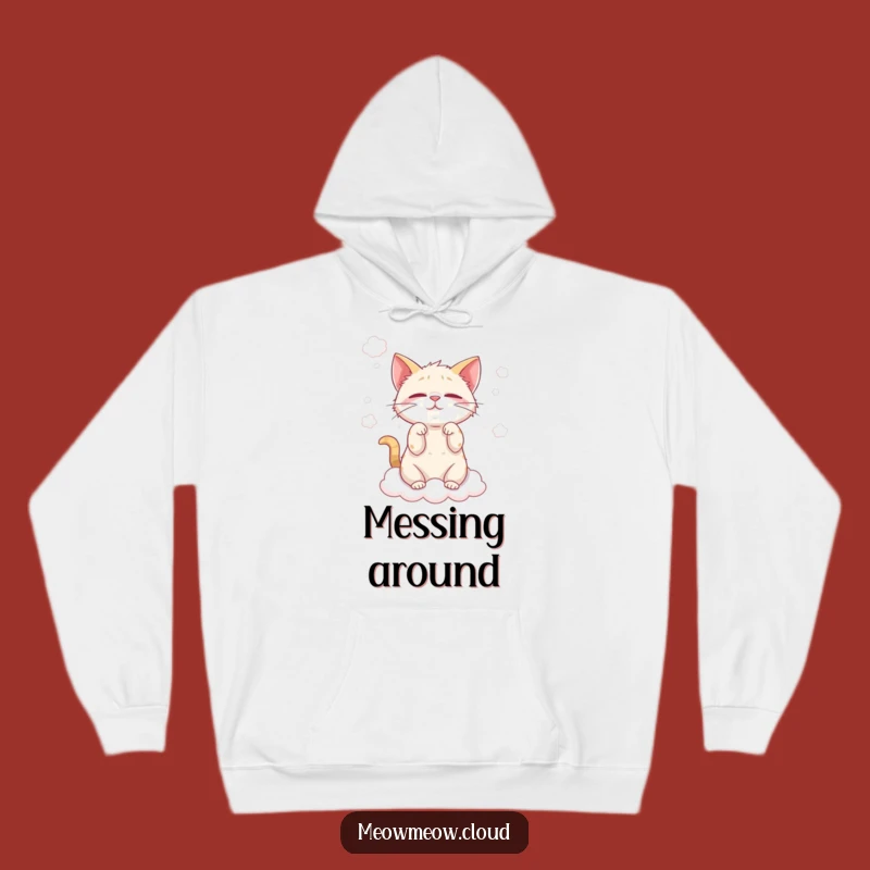 Funny Cat Cloud Wisp Hoodie - Cozy Kitty Mischief Wear
