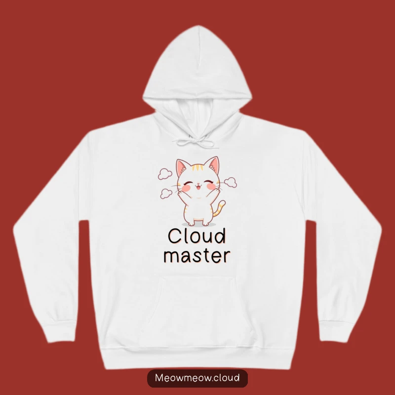 Funny Cloud Juggling Cat Hoodie: Cozy Skies, Ultimate Gift for Whimsical Souls