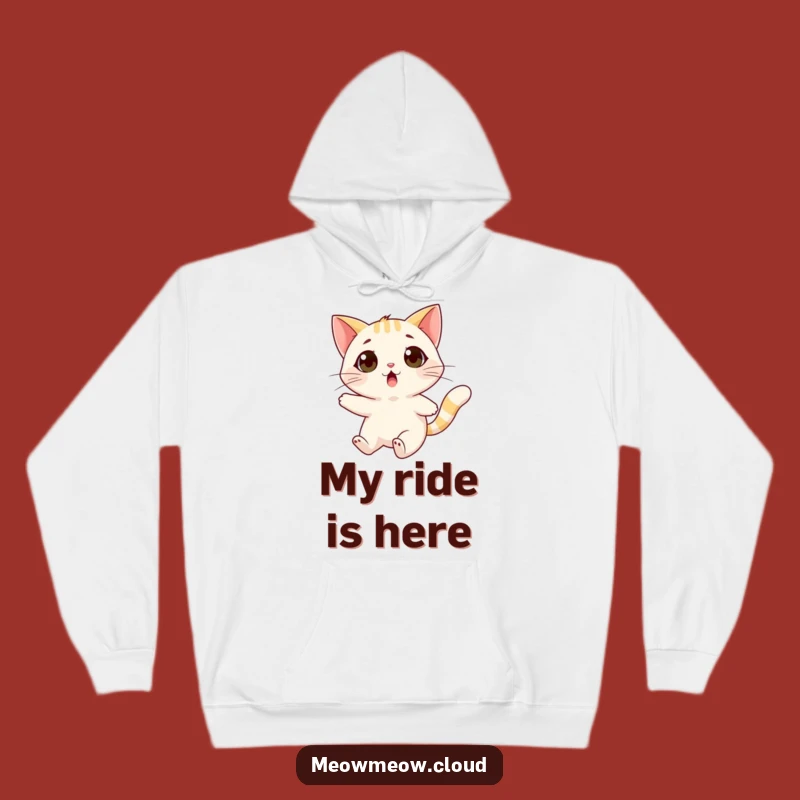 Funny Surprised Cat Hoodie: Cozy Wind Gust Escape for Cat Lovers