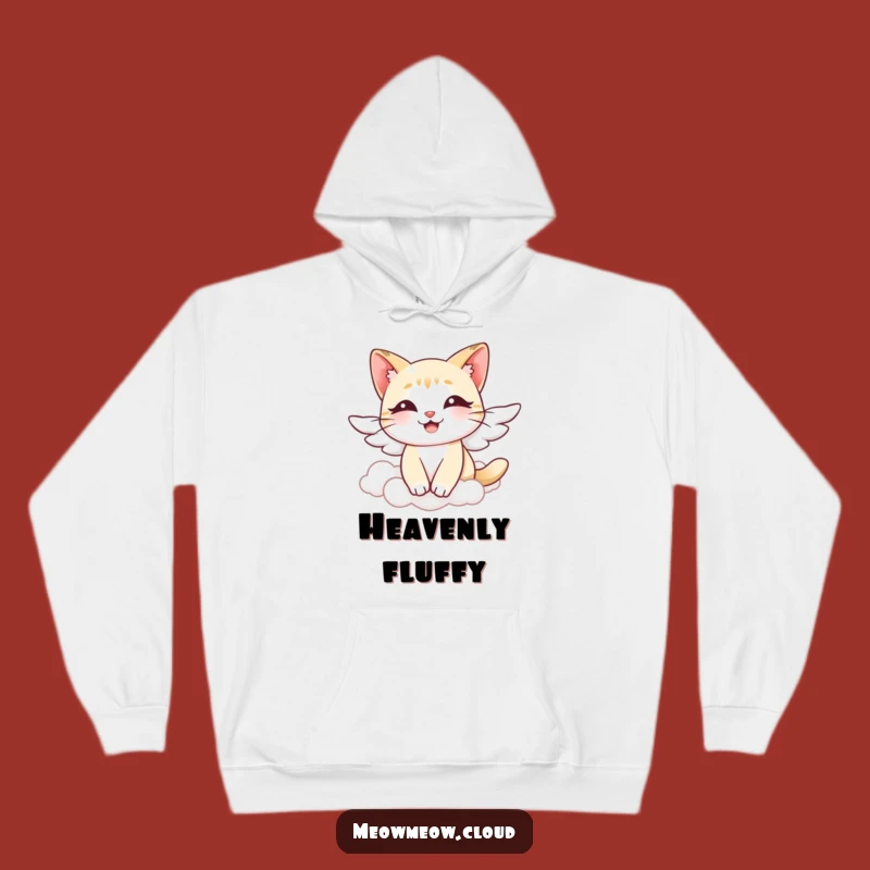 Cozy Funny Angel Cat Hoodie: Heavenly Warmth and Graceful Comfort