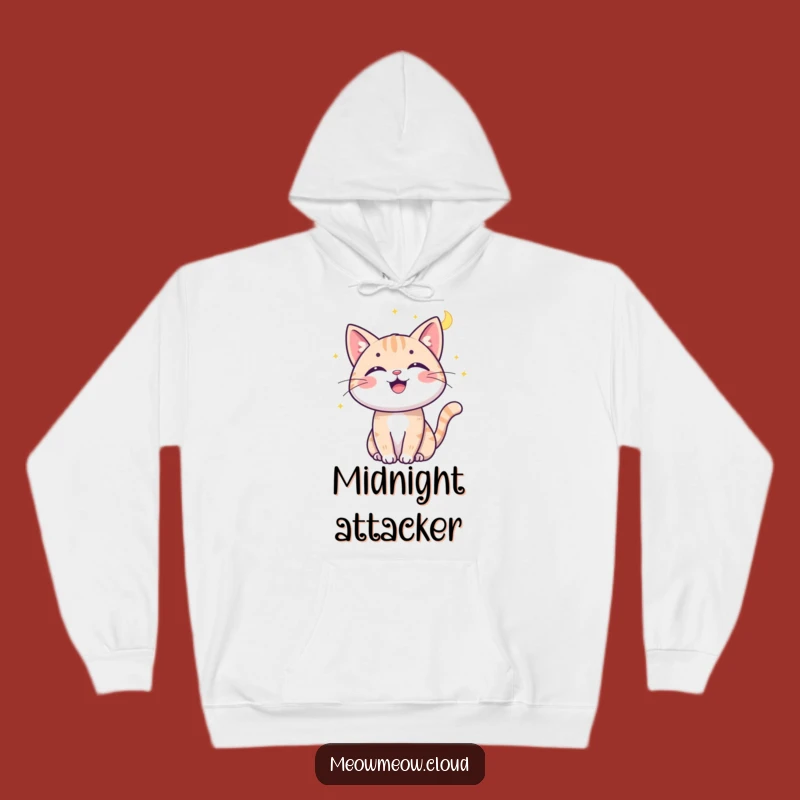 Funny Cat Moonbeam Hoodie - Cozy Kitty Cosmic Comfort