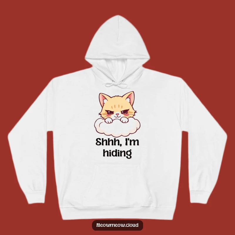 Cozy Funny Mischievous Cat Cloud Hide Hoodie: Warmth and Mystery