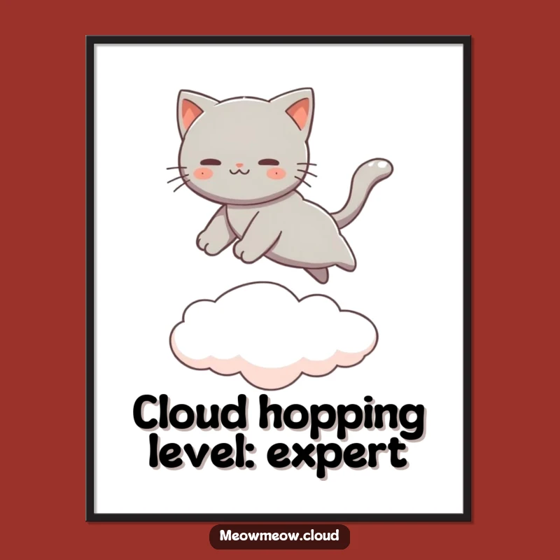 Free Printable Wall Art: Leaping Cat Cloud Hopper Downloadable Art