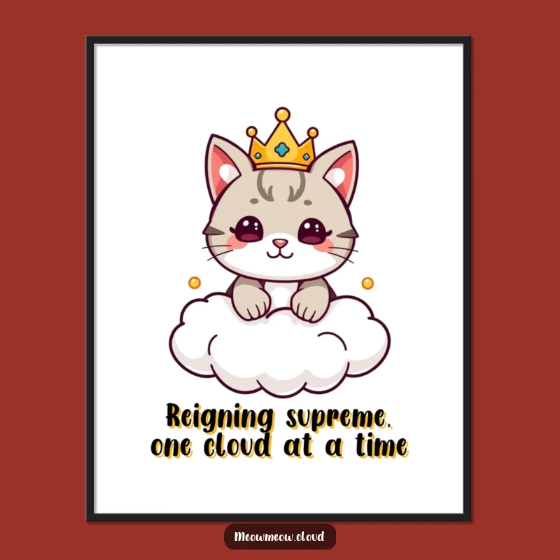 Free Printable Wall Art: Royal Cat King Cloud Kingdom Downloadable Art