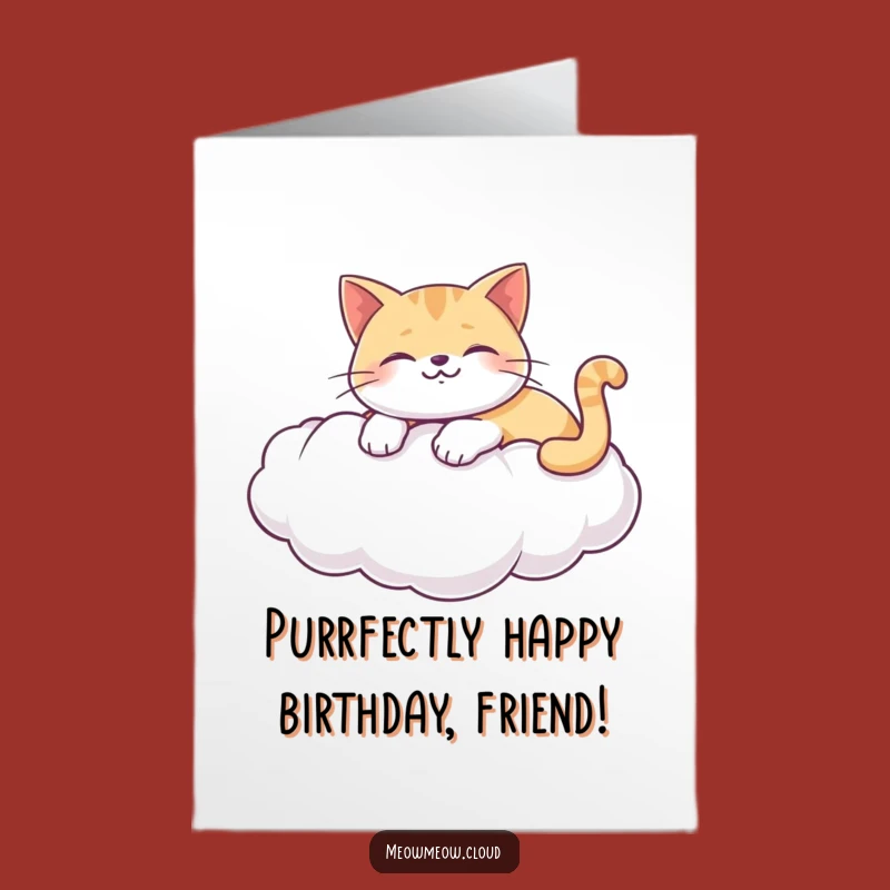 Free Printable Birthday Card: Cat on Cloud, Funny Downloadable Gift for Purrfect Celebrations