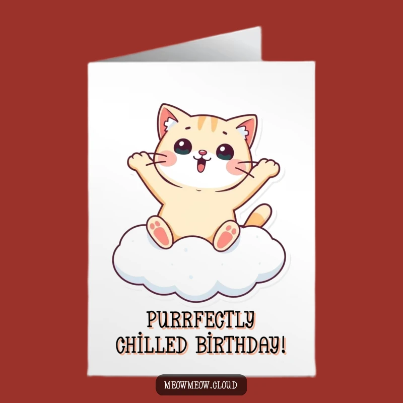 Free Printable Birthday Card: Cloud Cat Snow Angel Surprise!