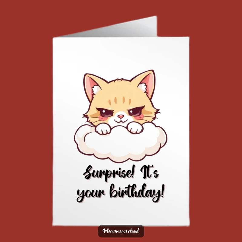 Free Printable Birthday Card: Mischief Cat Peek, Funny Downloadable Gift!