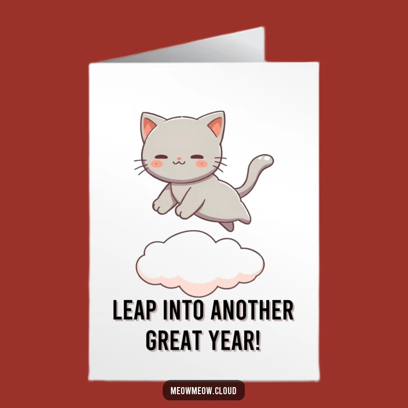 Free Printable Birthday Card: Leaping Cat Soars with Birthday Fun