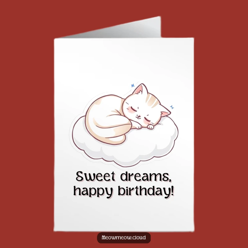 Free Printable Birthday Card: Sleepy Cat Nap, Funny DIY Gift Downloadable