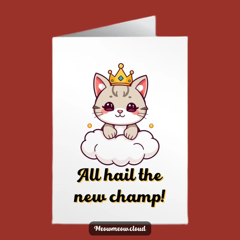 Free Printable Congrats Card: Royal Cat Conquers All with Success