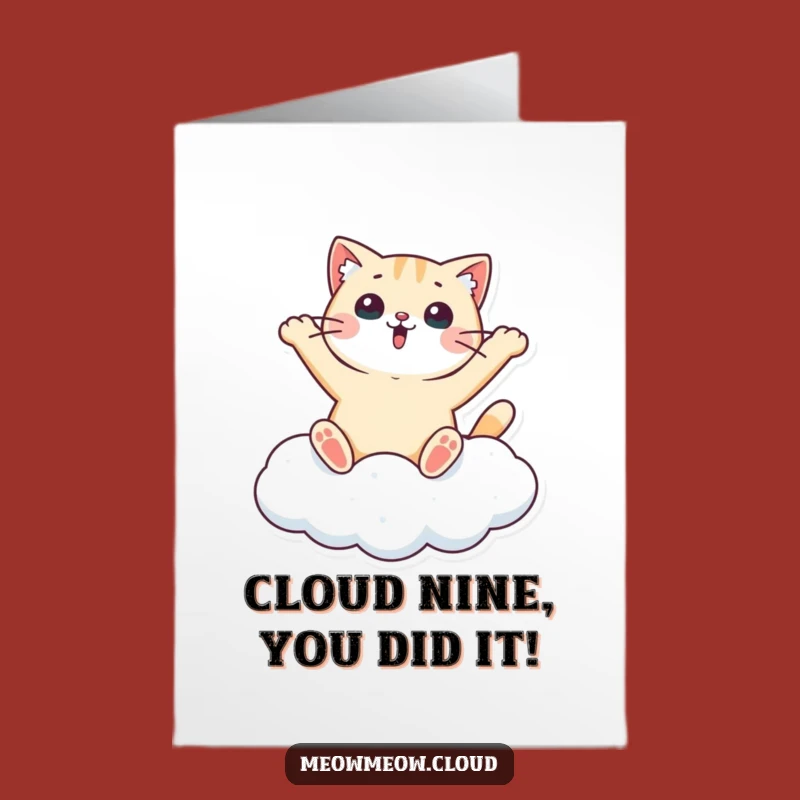 Free Printable Congrats Card: Cloud Cat’s Heavenly Achievement!
