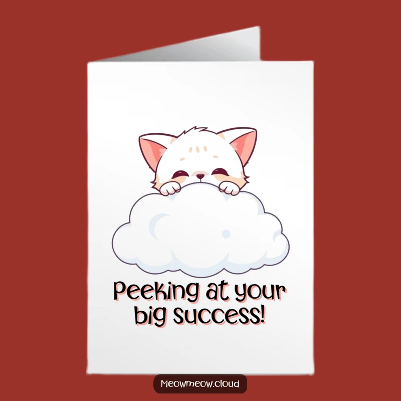 Free Printable Cat Cloud Card: Curious Achievement Humor Downloadable