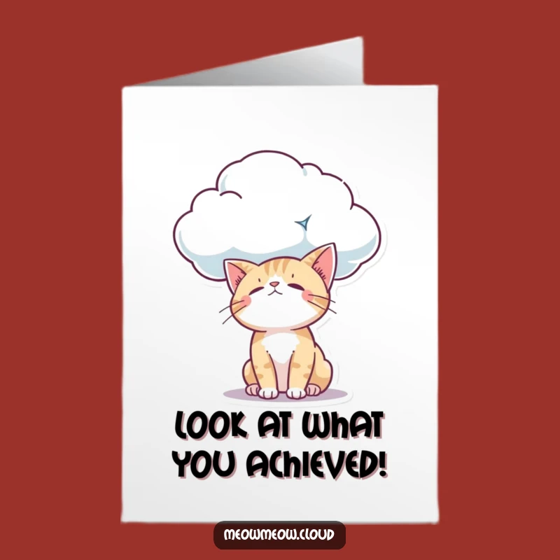 Free Printable Congrats Card: Wondering Cloud Cat - Awe-Inspiring Downloadable Gift!