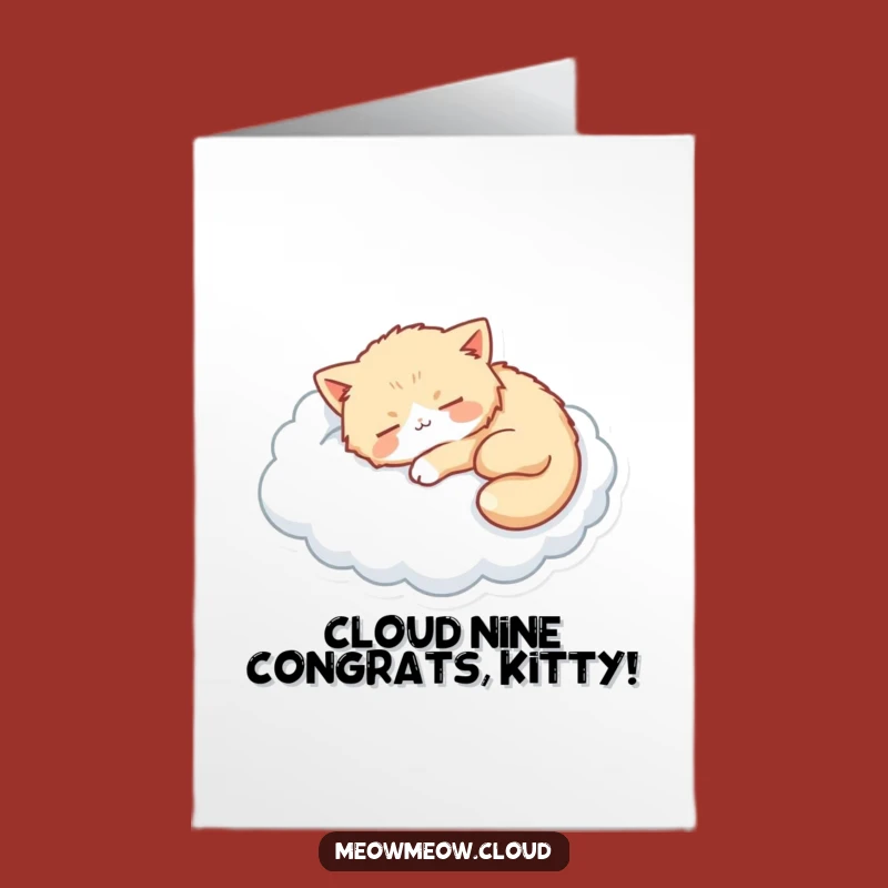 Free Printable Congrats: Cloud Cat Nap; Relaxing Downloadable Card