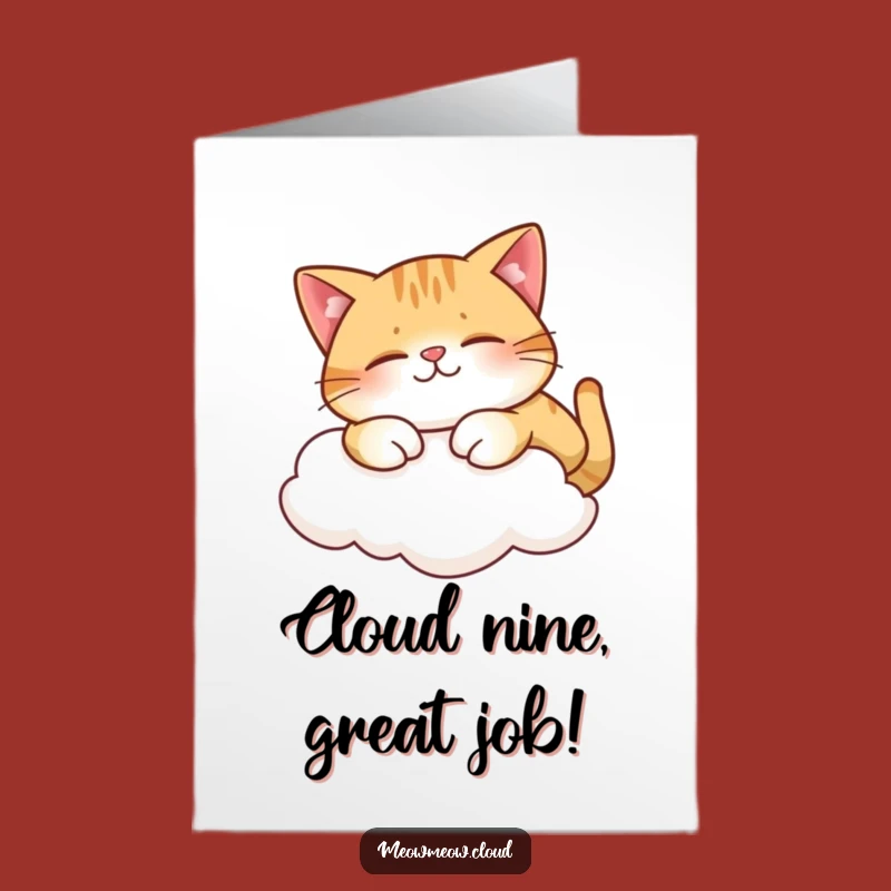 Free Printable Congrats: Stretching Cat; Blissful Downloadable Card