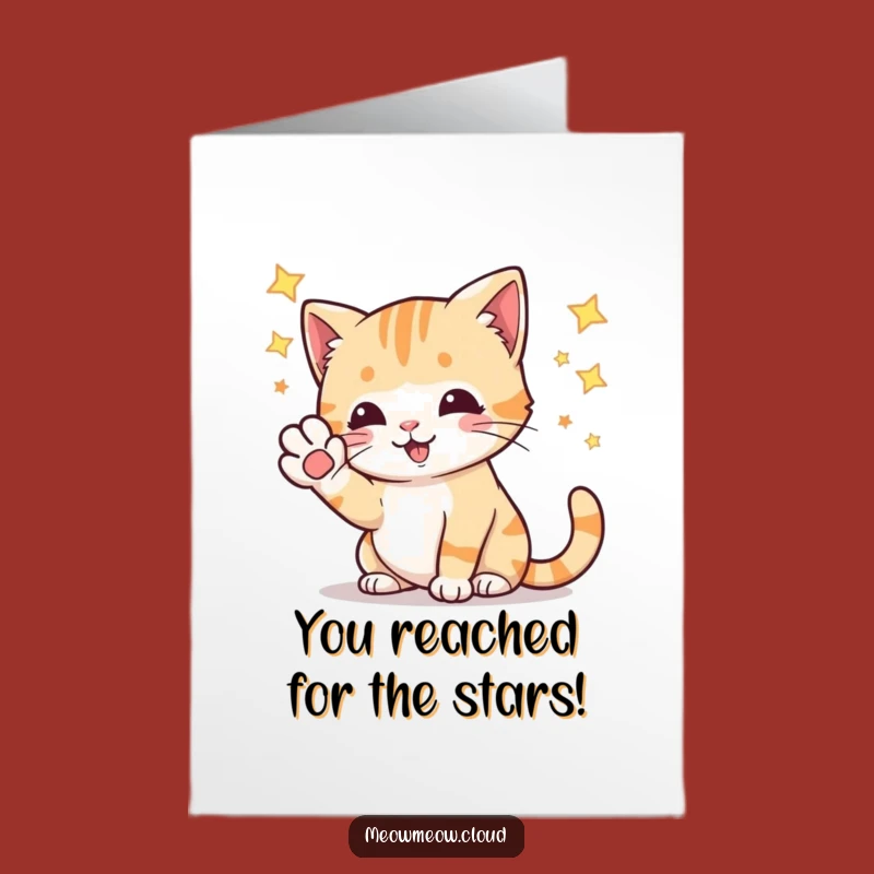 Free Printable Cat Star Card: Achieving Dreams Humor Downloadable
