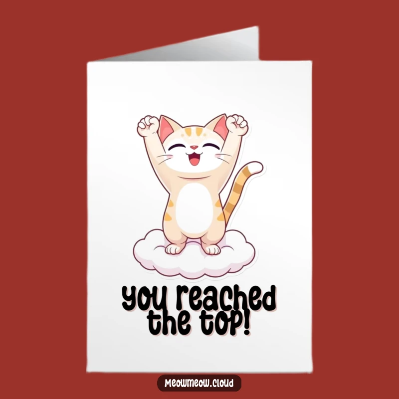 Free Printable Cat Card for Congrats - Funny Cloud Cat Achievement Downloadable