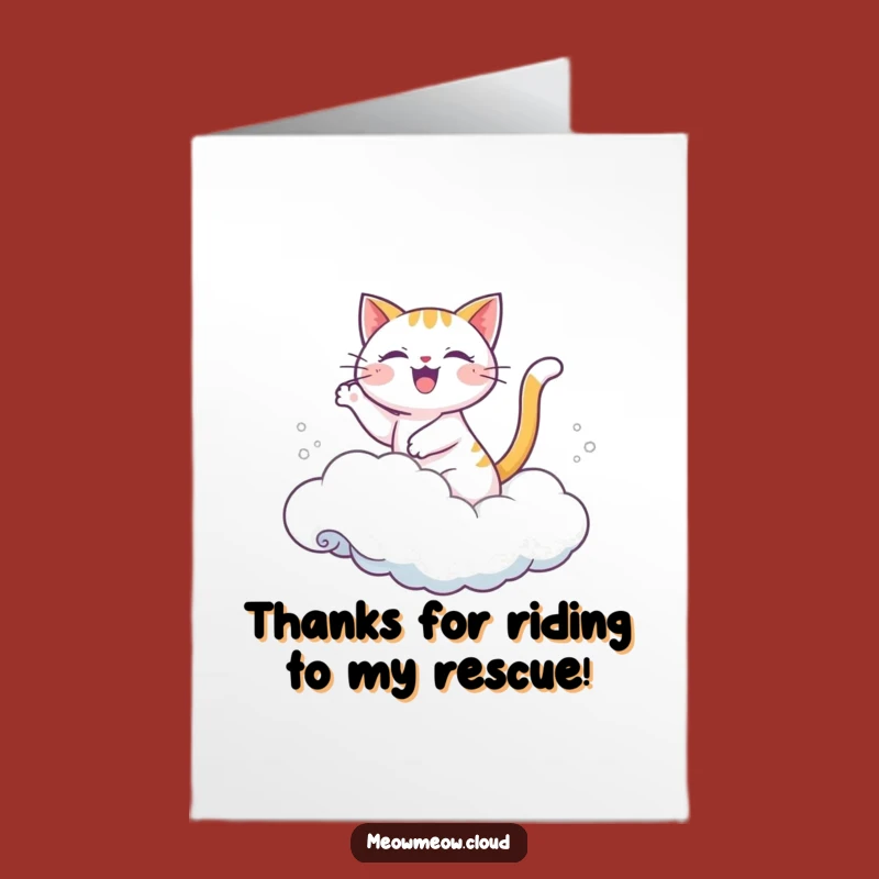 Free Printable Thank You Card: Cat Cloud Ride, Happy Downloadable Gift!