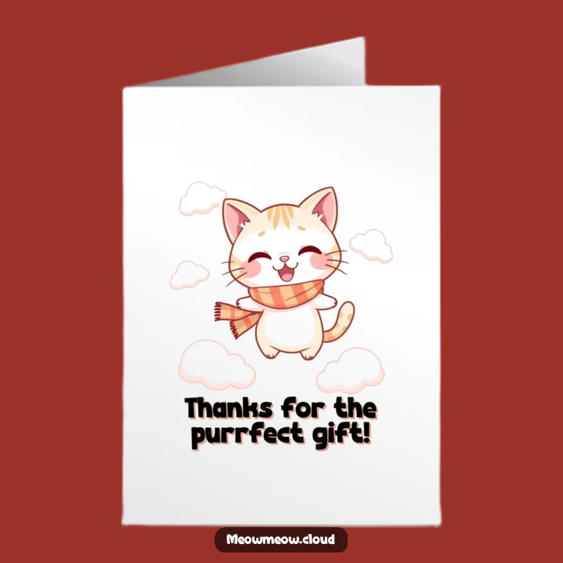 Free Printable Thank You Card: Happy Cat Thanks You With Playful Leaps
