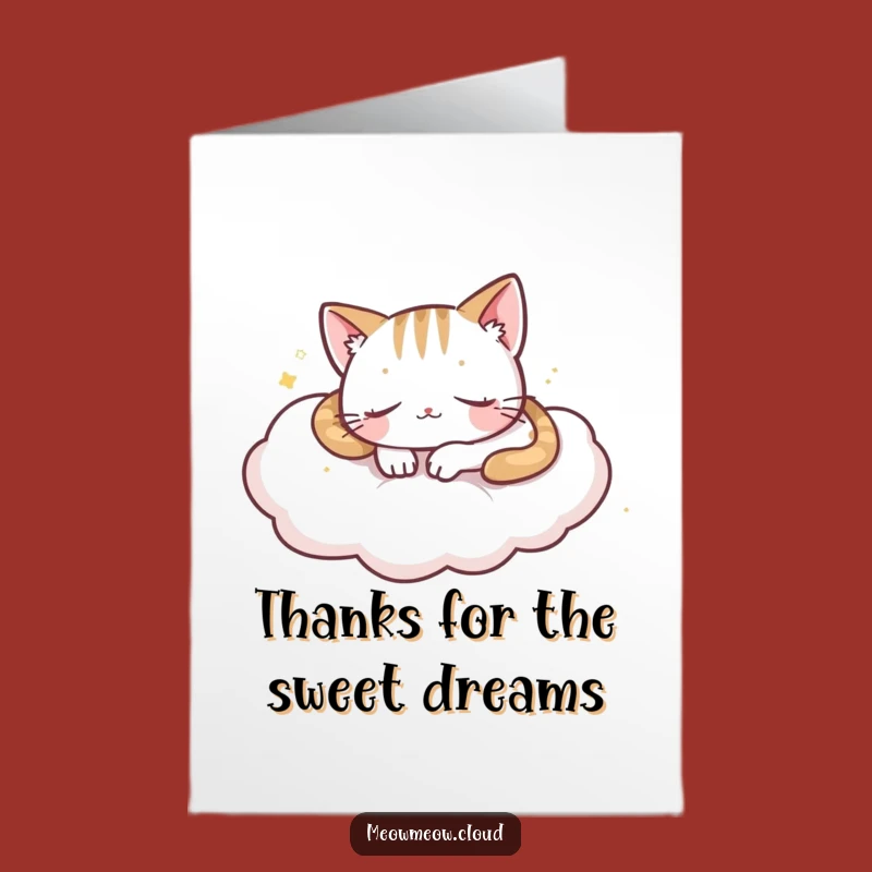 Free Printable Thank You Card: Sleeping Cloud Cat - Gentle Downloadable Gift!