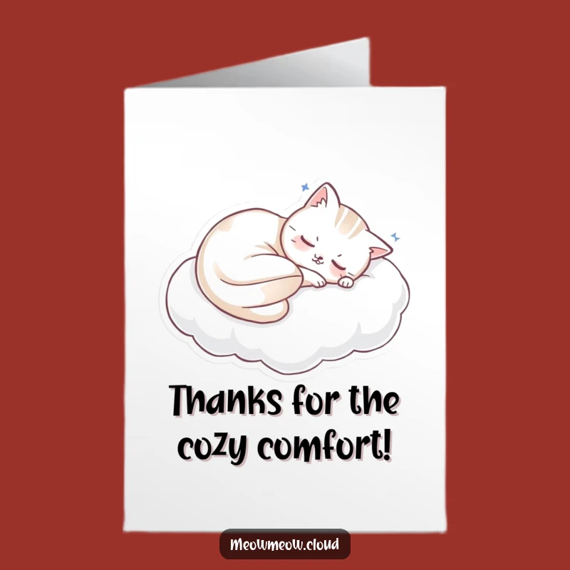 Free Printable Thank You Card: Sleepy Cat Thanks, DIY Gift Downloadable