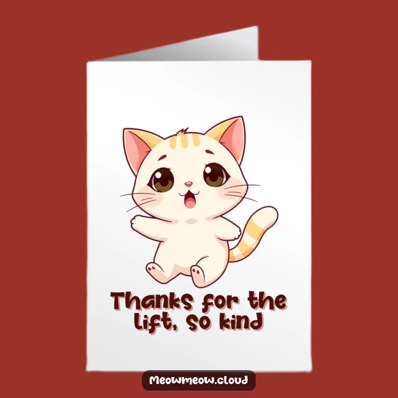 Free Printable Thank You Card: Wind-Caught Cat Gratitude, Downloadable & Funny Gift
