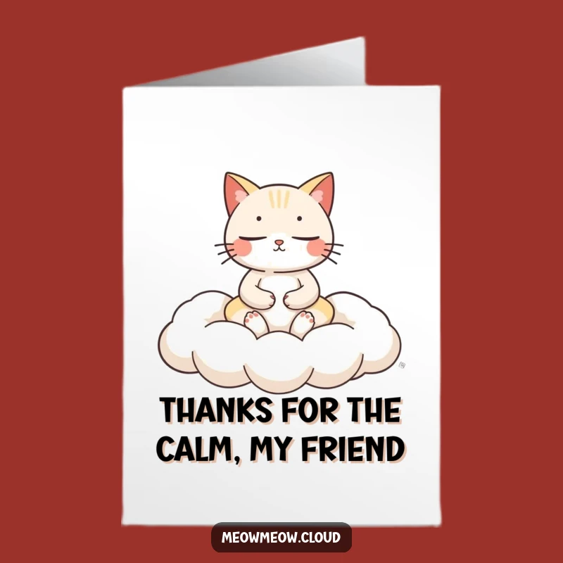 Free Printable Thank You Card: Zen Cat Gratitude, Downloadable & Peaceful Gift