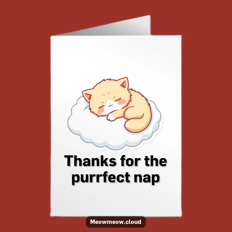 Free Printable Thank You: Peaceful Cat; Cloud Nine Downloadable Card