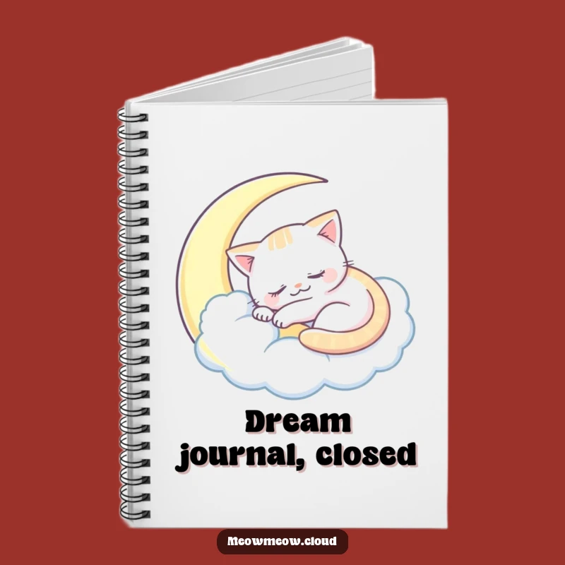 Funny Sleepy Cat Notebook: Journal Your Dreams on a Moon Cloud