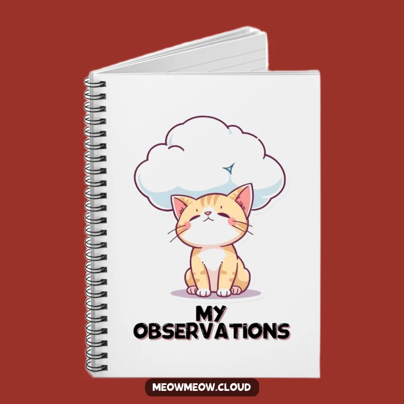 Funny Curious Cloud Cat Notebook: Wondering Kitty Journal for Inquisitive Thoughts