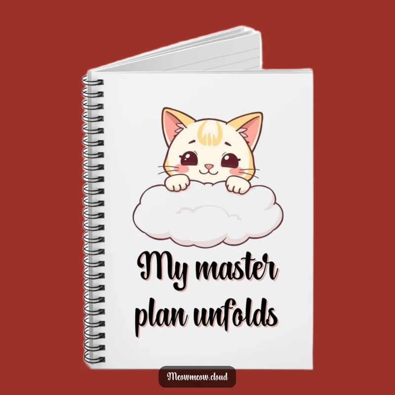 Funny Cheeky Cat Cloud Grin Notebook: Jot Down Happy Thoughts