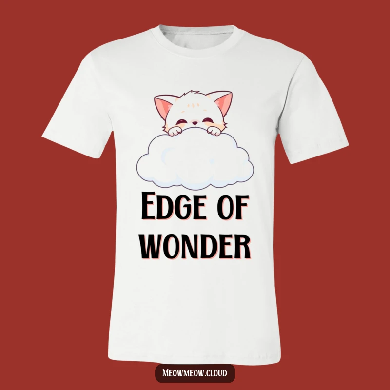 Funny Curious Cat Cloud T-Shirt: Hilarious Peek-a-Boo Kitty Apparel