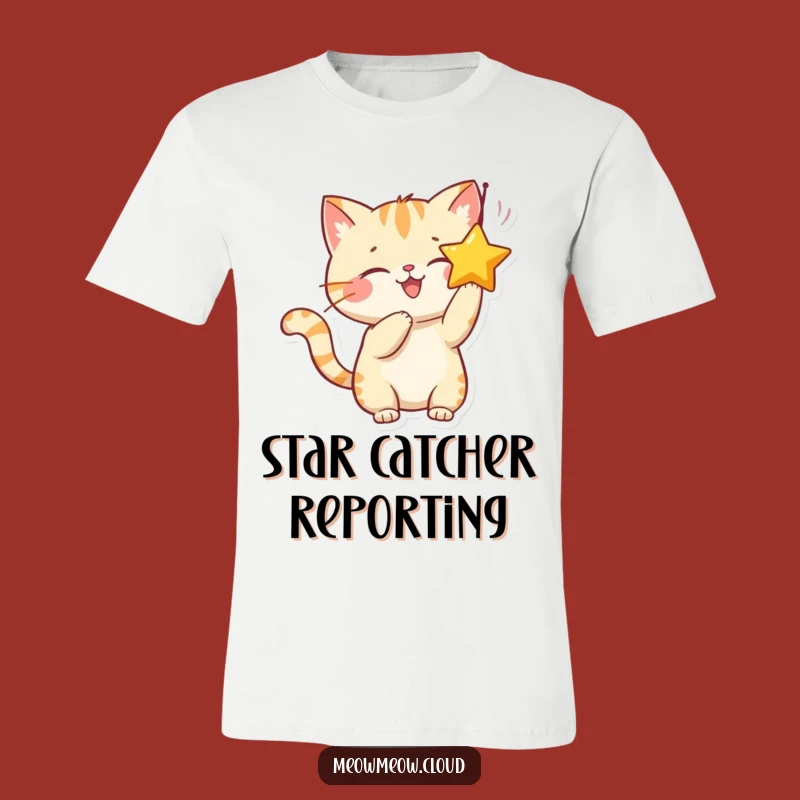 Funny Cat Batting Star T-Shirt: Hilarious Playful Feline Tee Gift