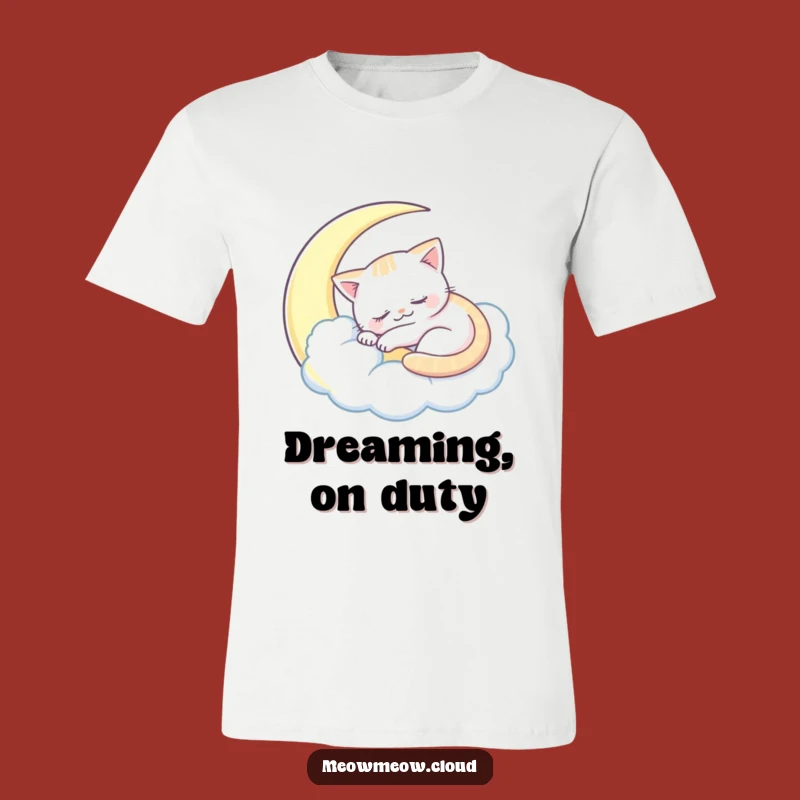 Funny Sleepy Cat T-Shirt: Moon Cloud Nap Tee for Cozy Cat Lovers