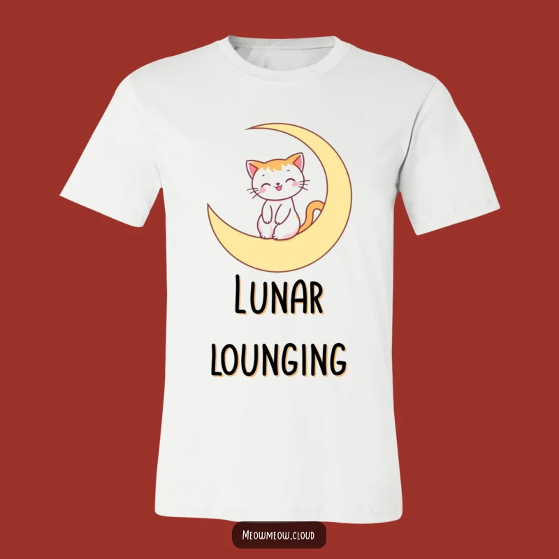 Funny Moon Cat T-Shirt: Smiling Rider, Comfy Gift for Celestial Fans