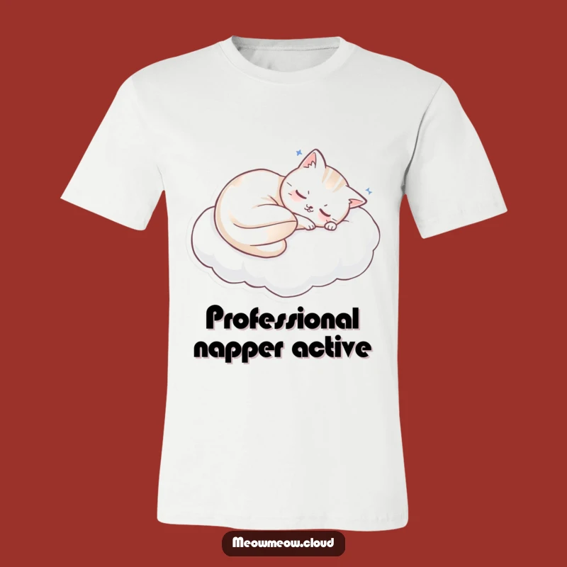 Funny Sleeping Cat Cloud T-Shirt: Nap Time is the Best Time!