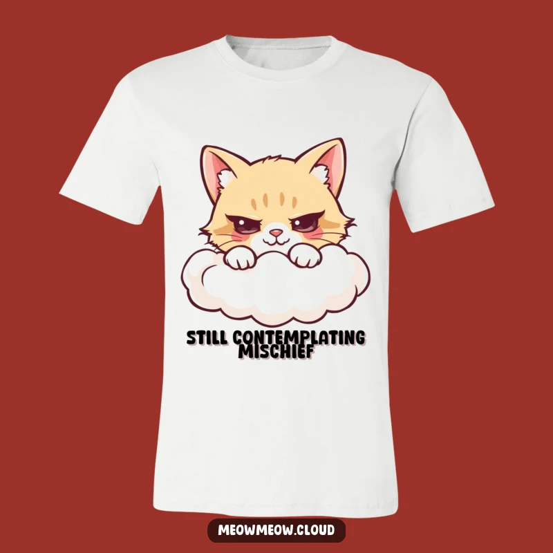 Funny Mischievous Cat Cloud Hide T-Shirt: Stealthy Humor Apparel