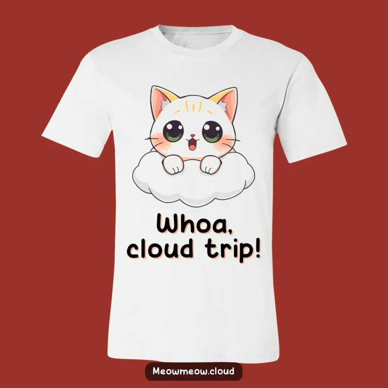 Funny Surprised Cat Cloud T-Shirt: Shocking Style, Ideal Funny Gift!