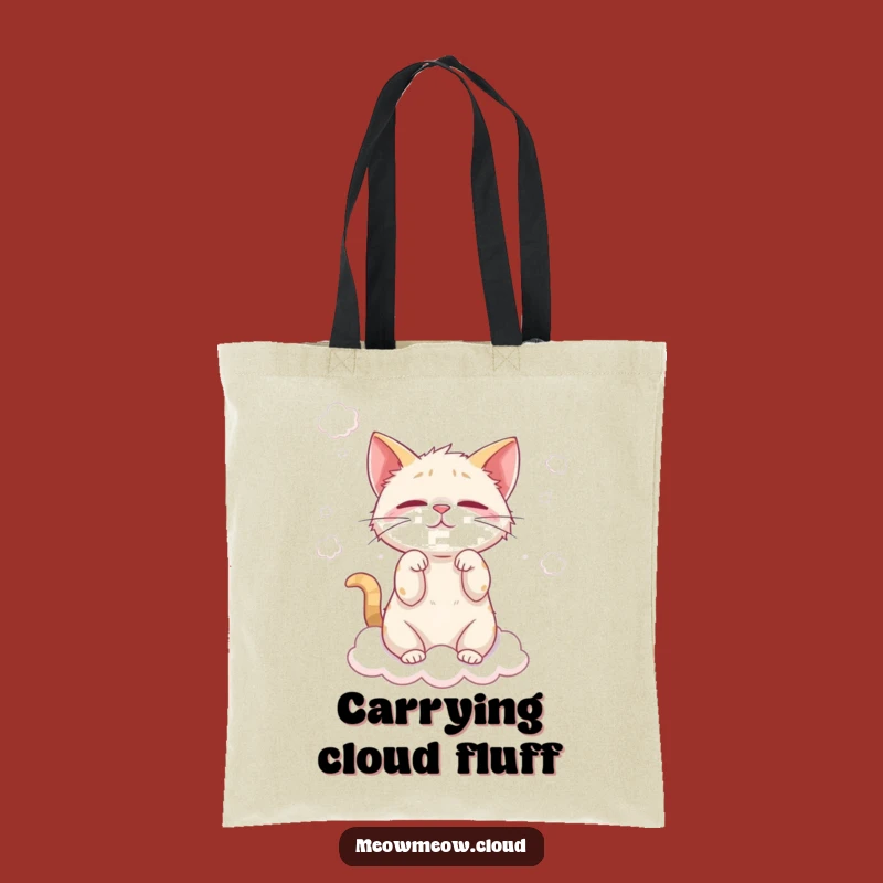 Funny Cat Cloud Wisp Tote Bag - Mischievous Kitty Carry-All
