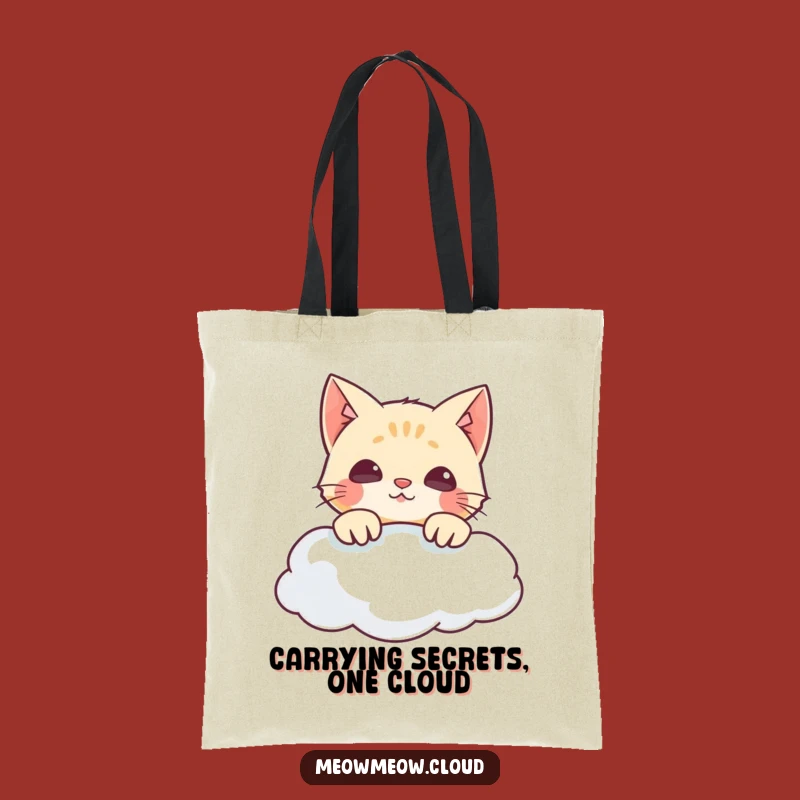 Funny Cat Cloud Peeker Tote Bag - Carry Your Laughs in Style!