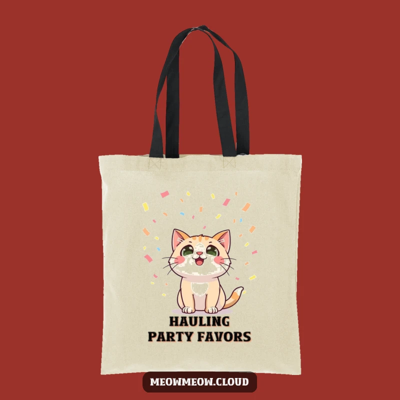 Funny Cat Confetti Tote Bag: Carry Your Celebration Everywhere