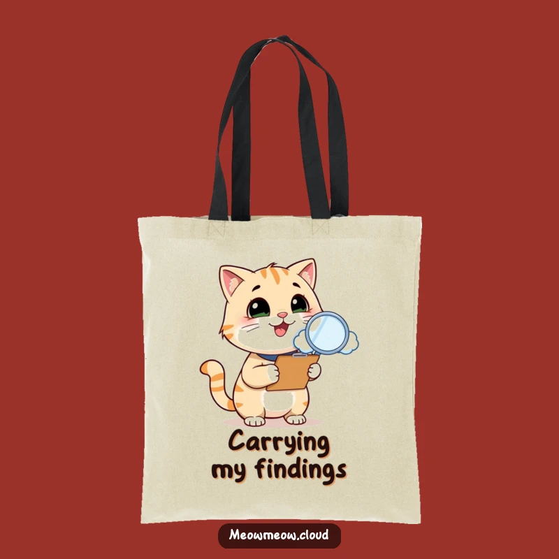 Funny Cat Inspector Tote Bag: Chic, cloud-inspecting feline tote, perfect funny gift.
