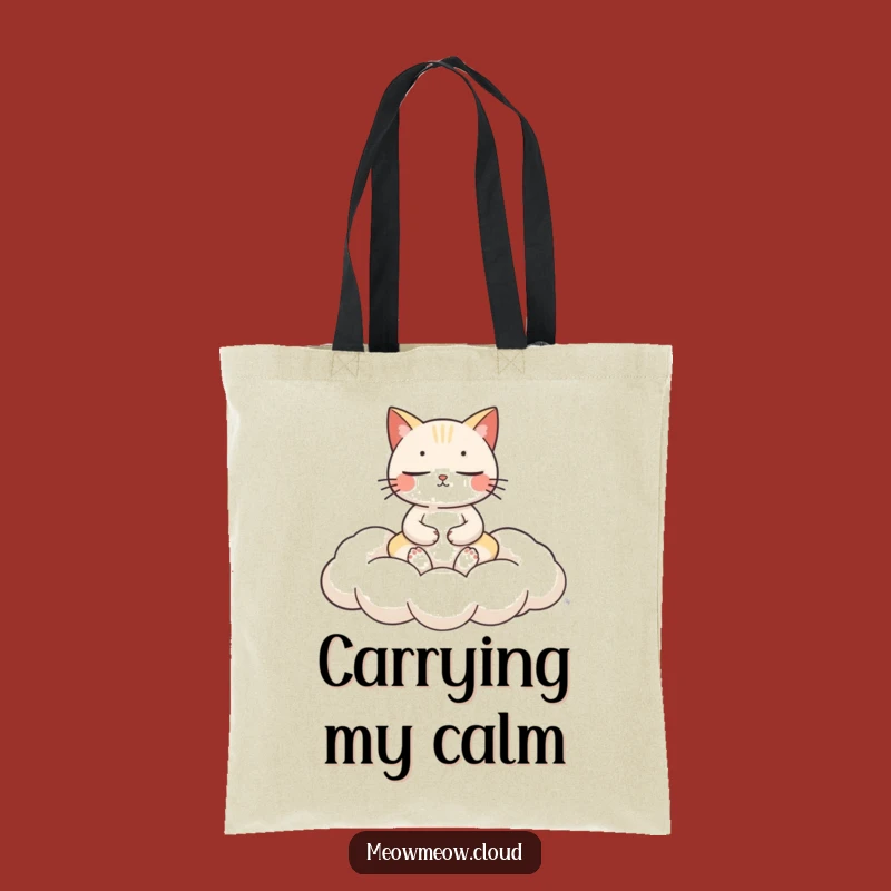 Funny Cat Meditation Tote: Carry Your Calm with this Serene Cloud Cushion Bag