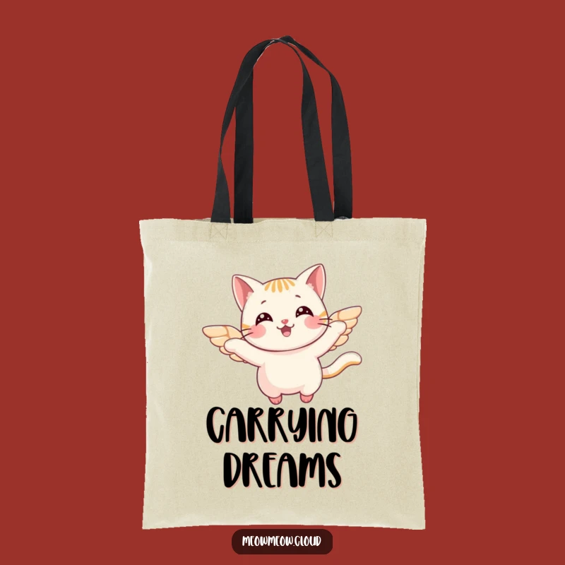 Funny Flying Cat Tote Bag: Cheerful Wings, Perfect Gift for Everyday Flights
