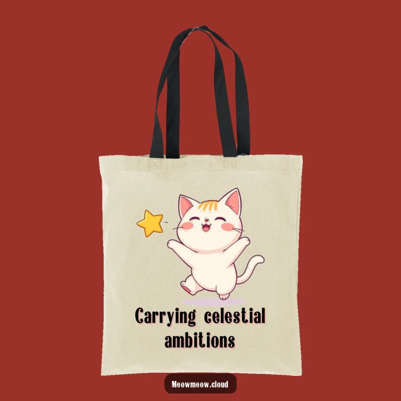 Funny Happy Cat Twinkling Star Tote Bag: Carry Your Fun, A Hilarious Gift!