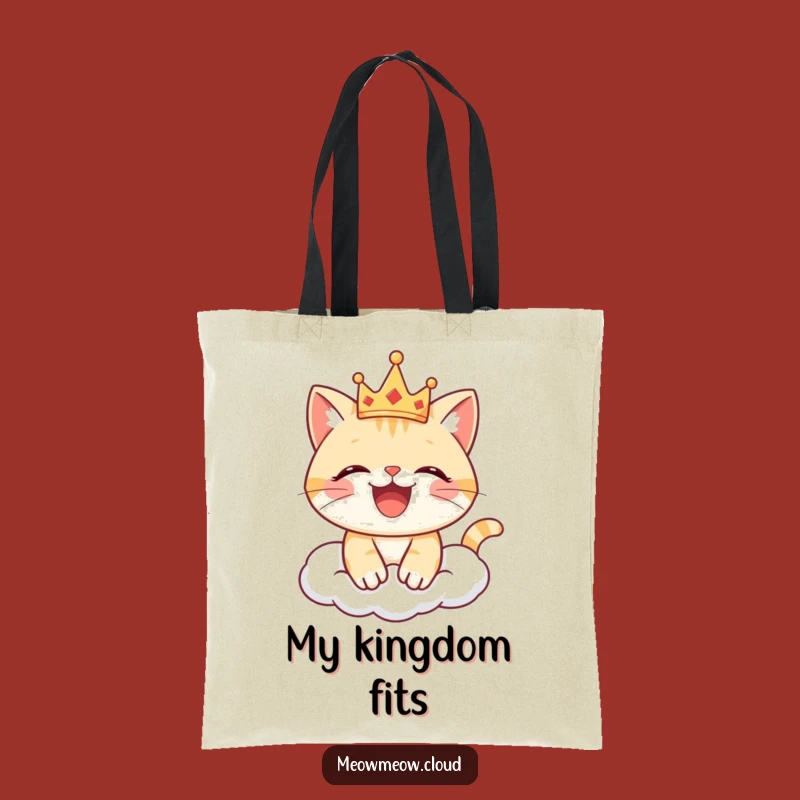 Funny Joyful Cat Crown Tote Bag: Regal Carry-All, Perfect Funny Gift!
